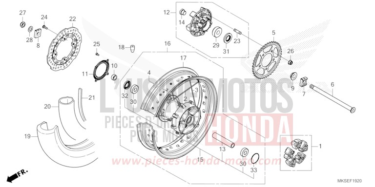 HINTERRAD (1) von Africa Twin Méca MAT BALLISTIC BLACK METALLIC (NHA86) von 2021